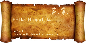 Pritz Hippolita névjegykártya
